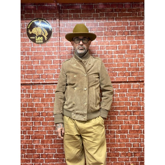 70's A & F Originals N.Y. suede leather bomber jacket size medium made in U.S.A. - Picture 1 of 10